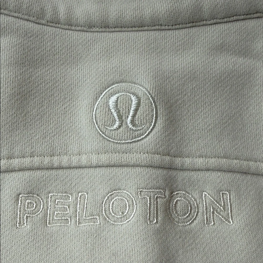 Lululemon x Peloton Scuba Oversized Funnel Neck Half Zip color is Bone size XS/S - Picture 10 of 14